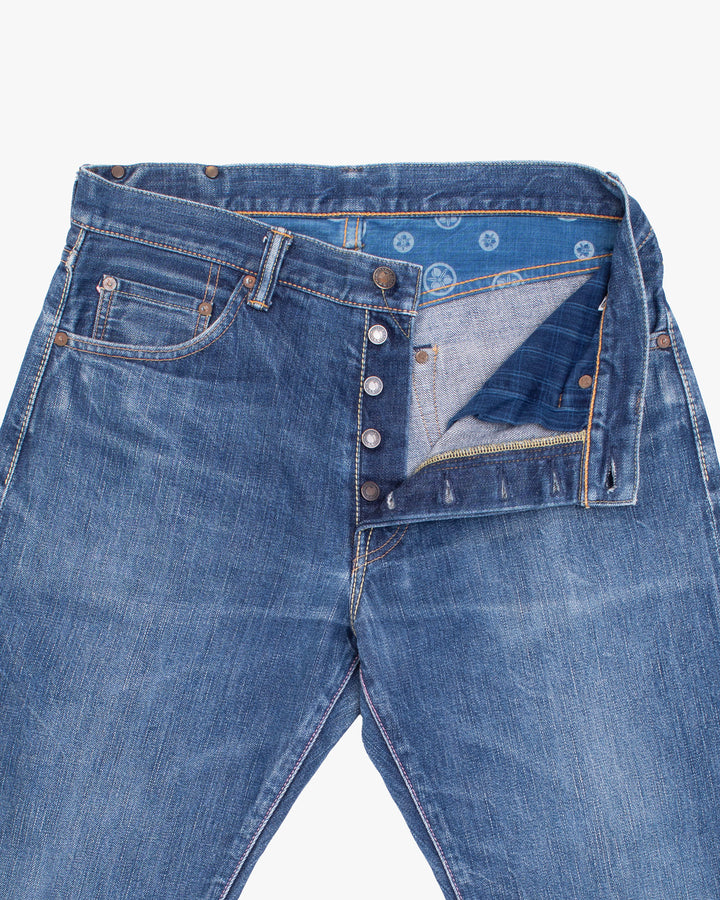 Japanese Repro Denim Jeans, 32, Japan Blue, Medium Wash Blue