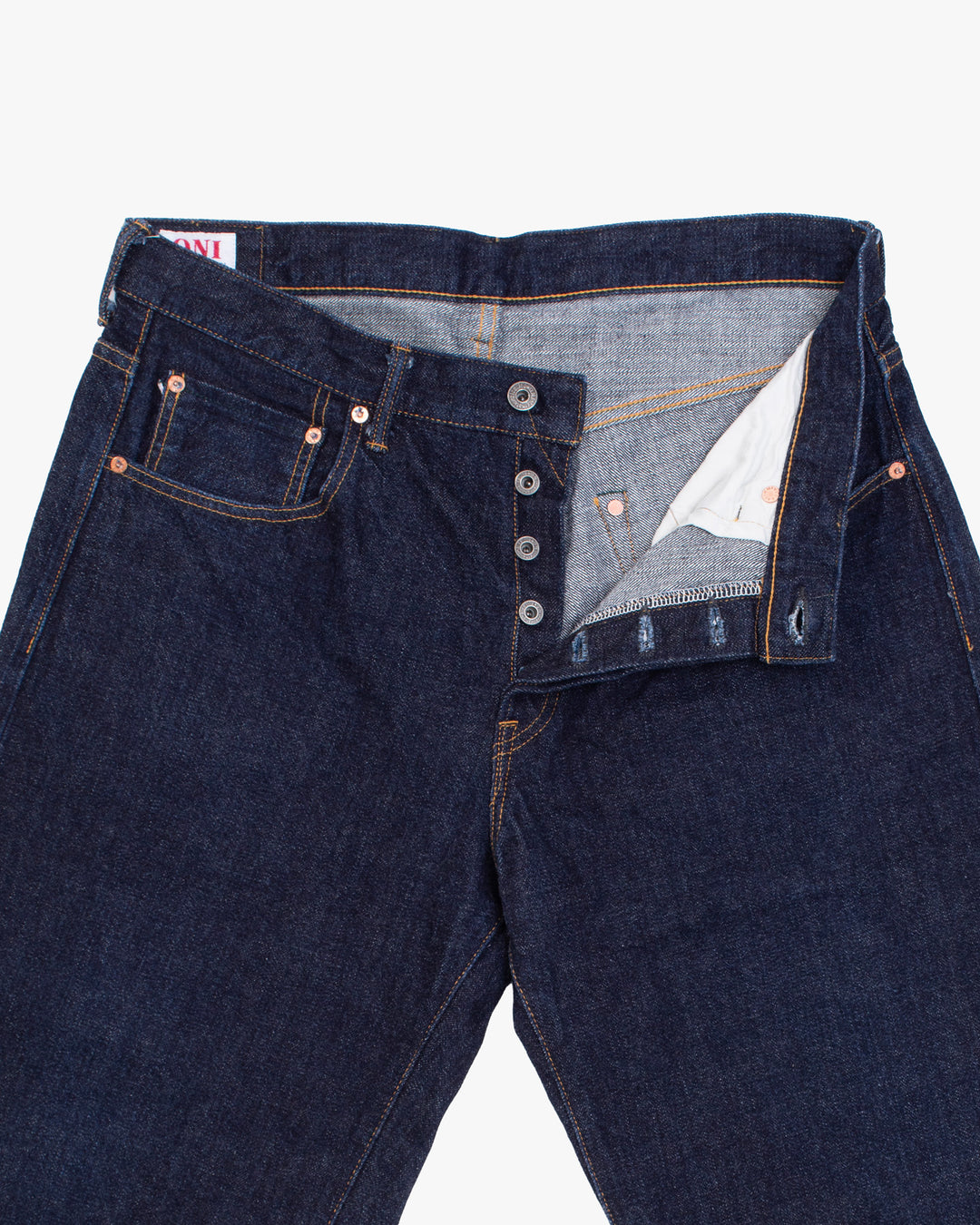 Japanese Repro Denim Jeans, 36, Oni, Dark Wash Blue