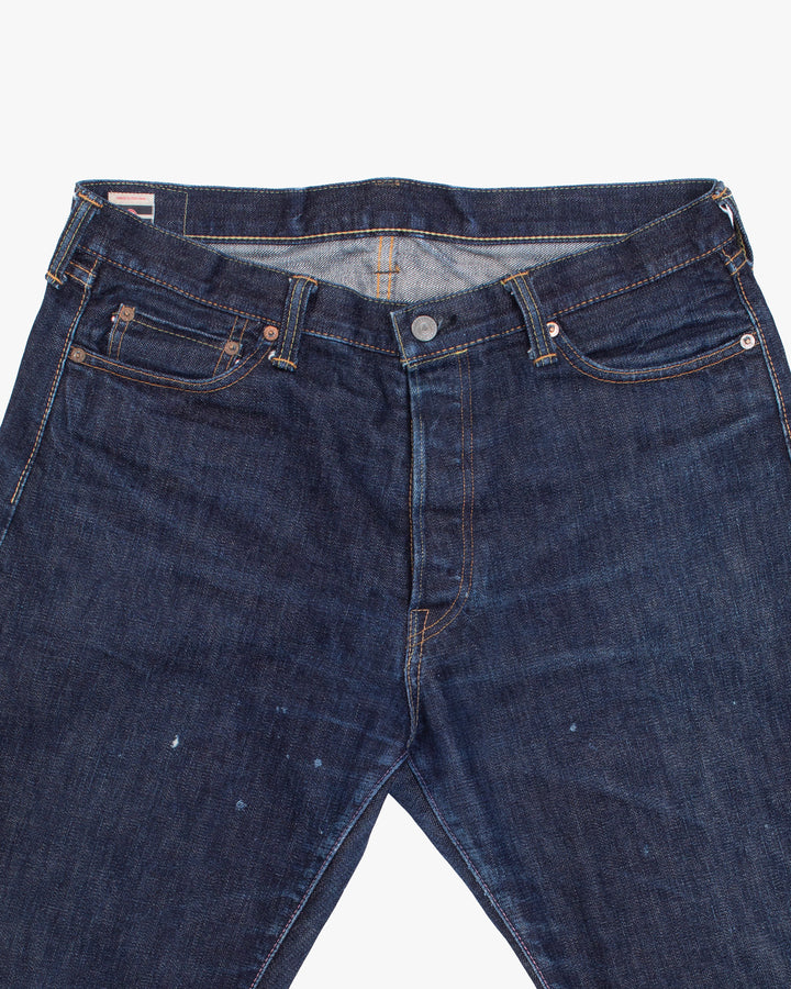 Japanese Repro Denim Jeans, 34, Momotaro Jeans, Dark Wash with Distressed Details
