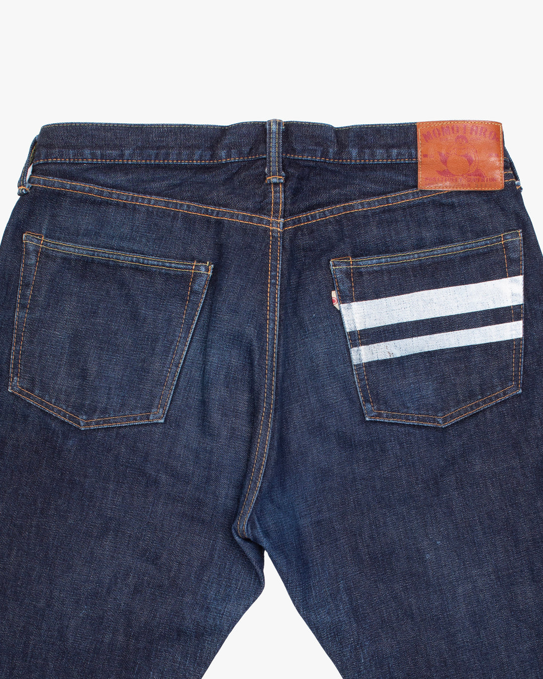 Japanese Repro Denim Jeans, 34, Momotaro Jeans, Dark Wash with Distressed Details