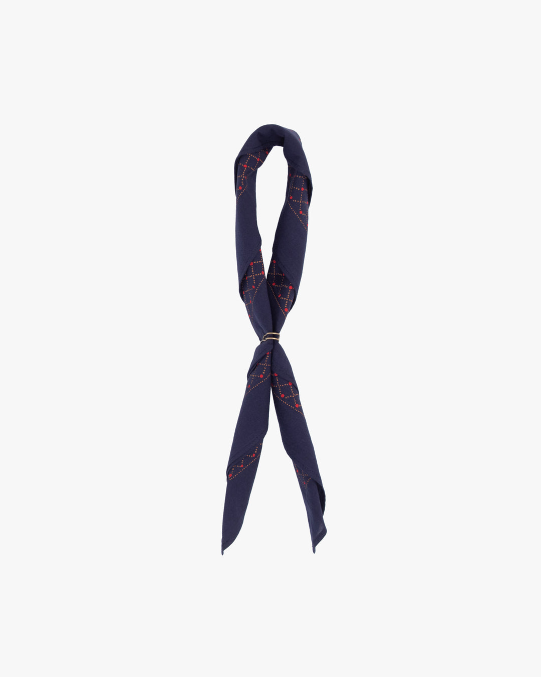 Kiriko Original Screen Printed, Custom-Dyed Bandana, Navy Pendant Circle