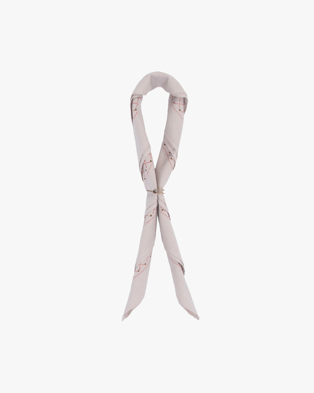 Kiriko Original Screen Printed, Custom-Dyed Bandana, Stone Pendant Circle