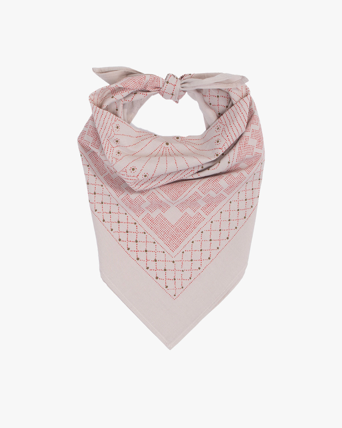 Kiriko Original Screen Printed, Custom-Dyed Bandana, Stone Pendant Circle