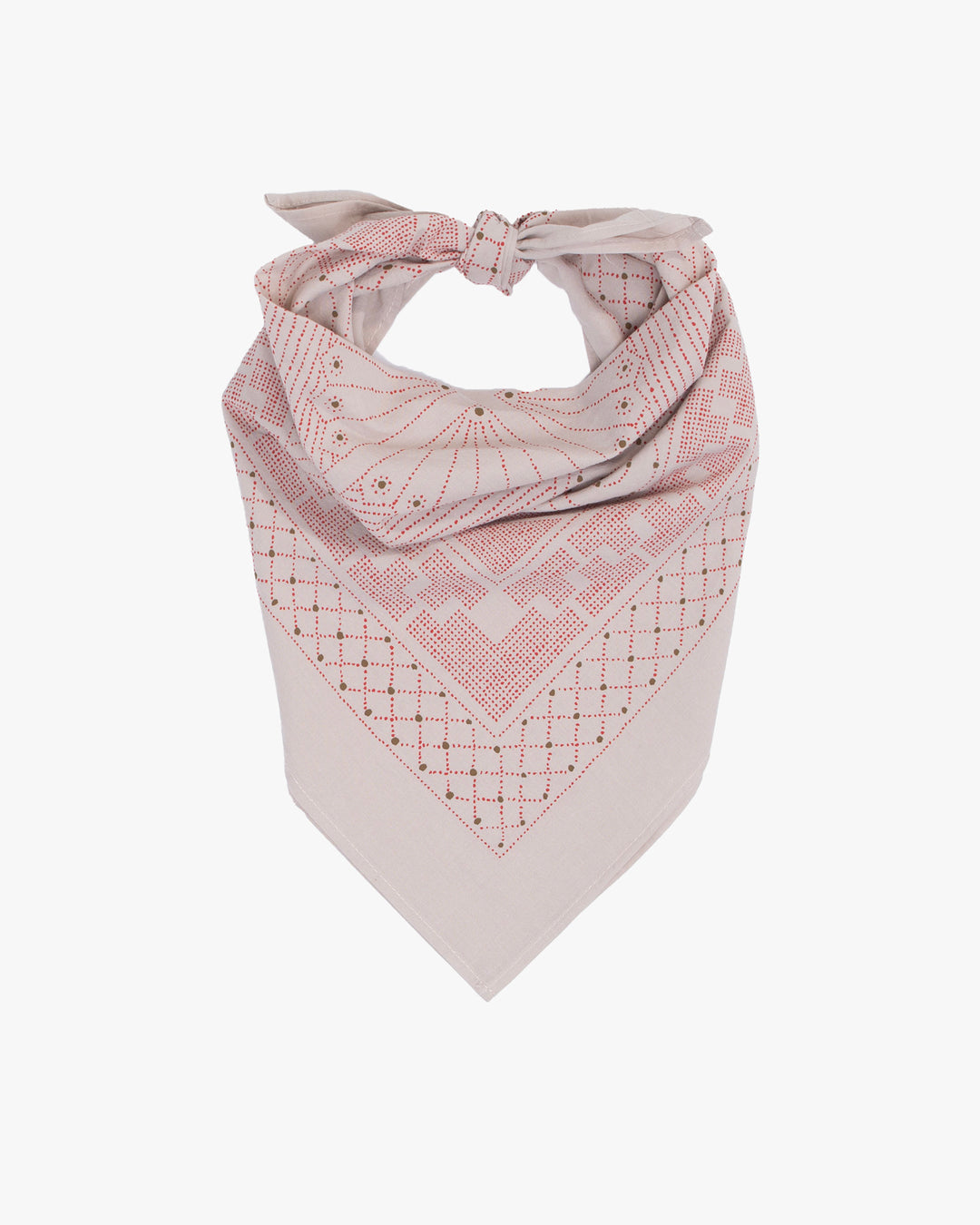 Kiriko Original Screen Printed, Custom-Dyed Bandana, Stone Pendant Circle