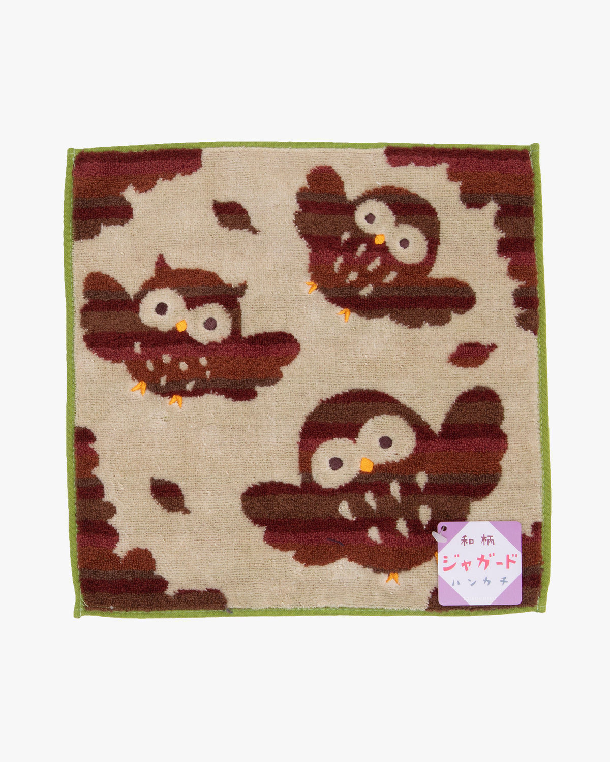 Kurochiku, Two-Sided Jacquard Handkerchief, Owl