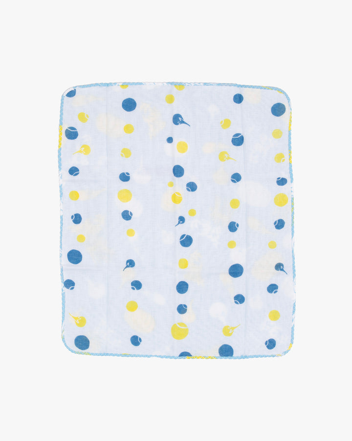 Kurochiku, Two-Sided Cotton Handkerchief, Blue with Pumpkins