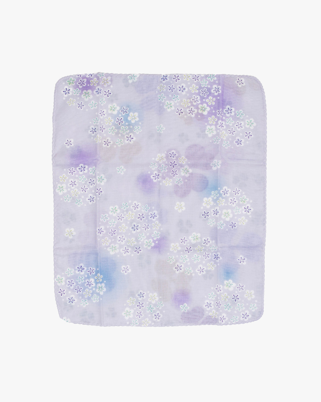 Kurochiku, Two-Sided Cotton Handkerchief,Purple with White Flowers