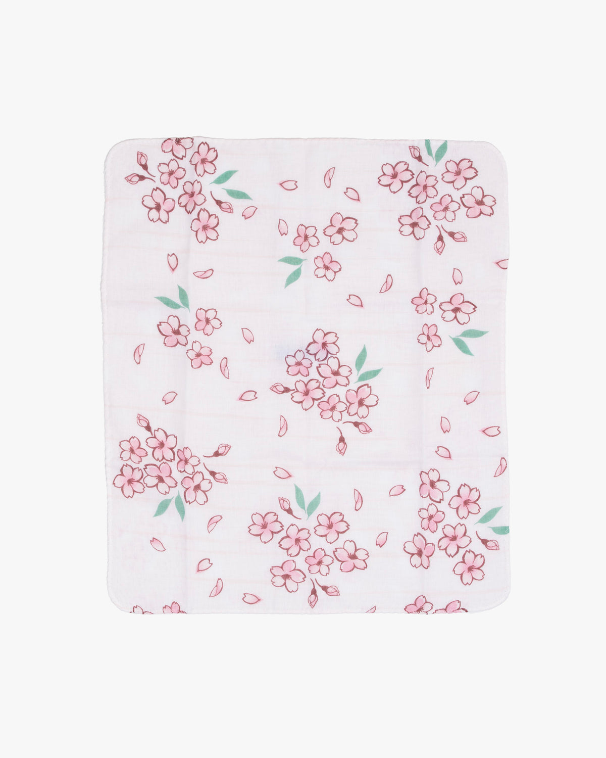 Kurochiku, Two-Sided Cotton Handkerchief, White with Sakura