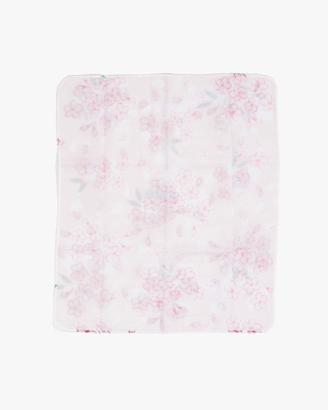 Kurochiku, Two-Sided Cotton Handkerchief, White with Sakura