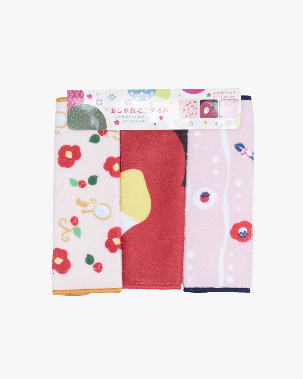 Kurochiku, Mini Towel Set of 3, Tsubaki
