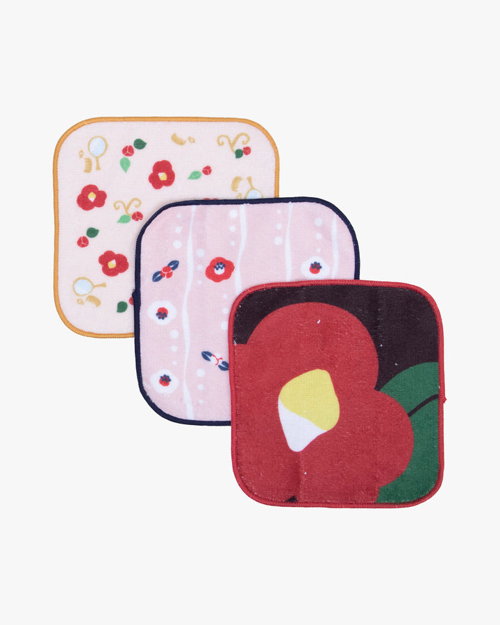 Kurochiku, Mini Towel Set of 3, Tsubaki