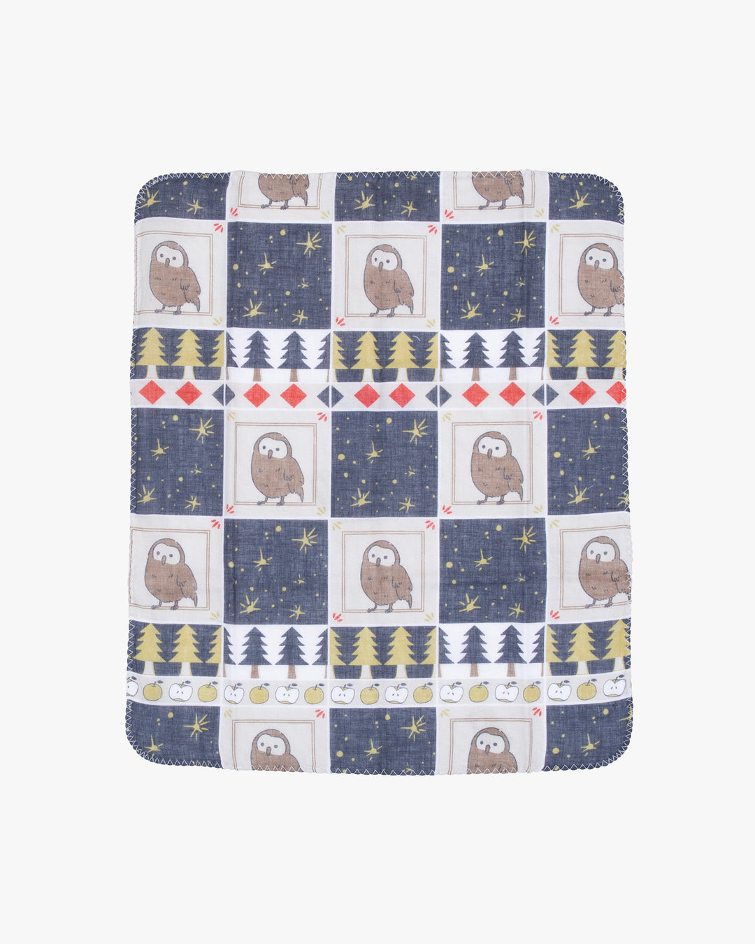 Kurochiku, Two-Sided Cotton Handkerchief, Owl