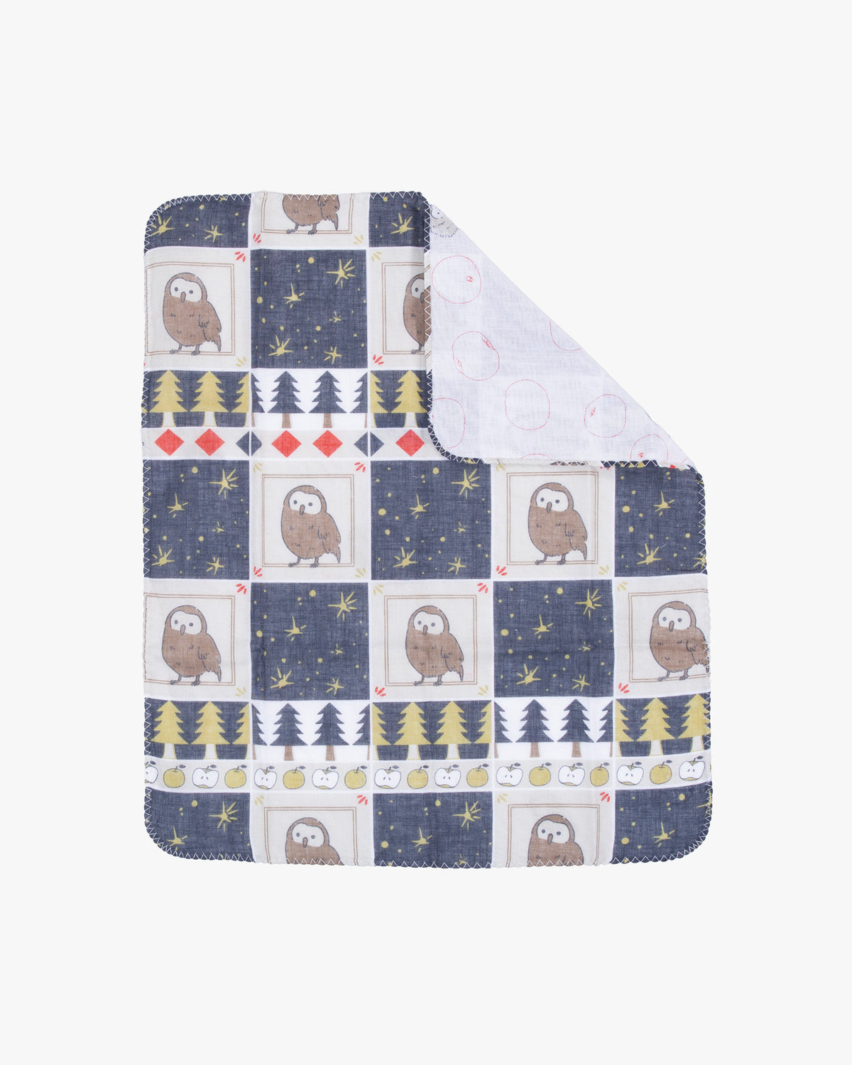 Kurochiku, Two-Sided Cotton Handkerchief, Owl