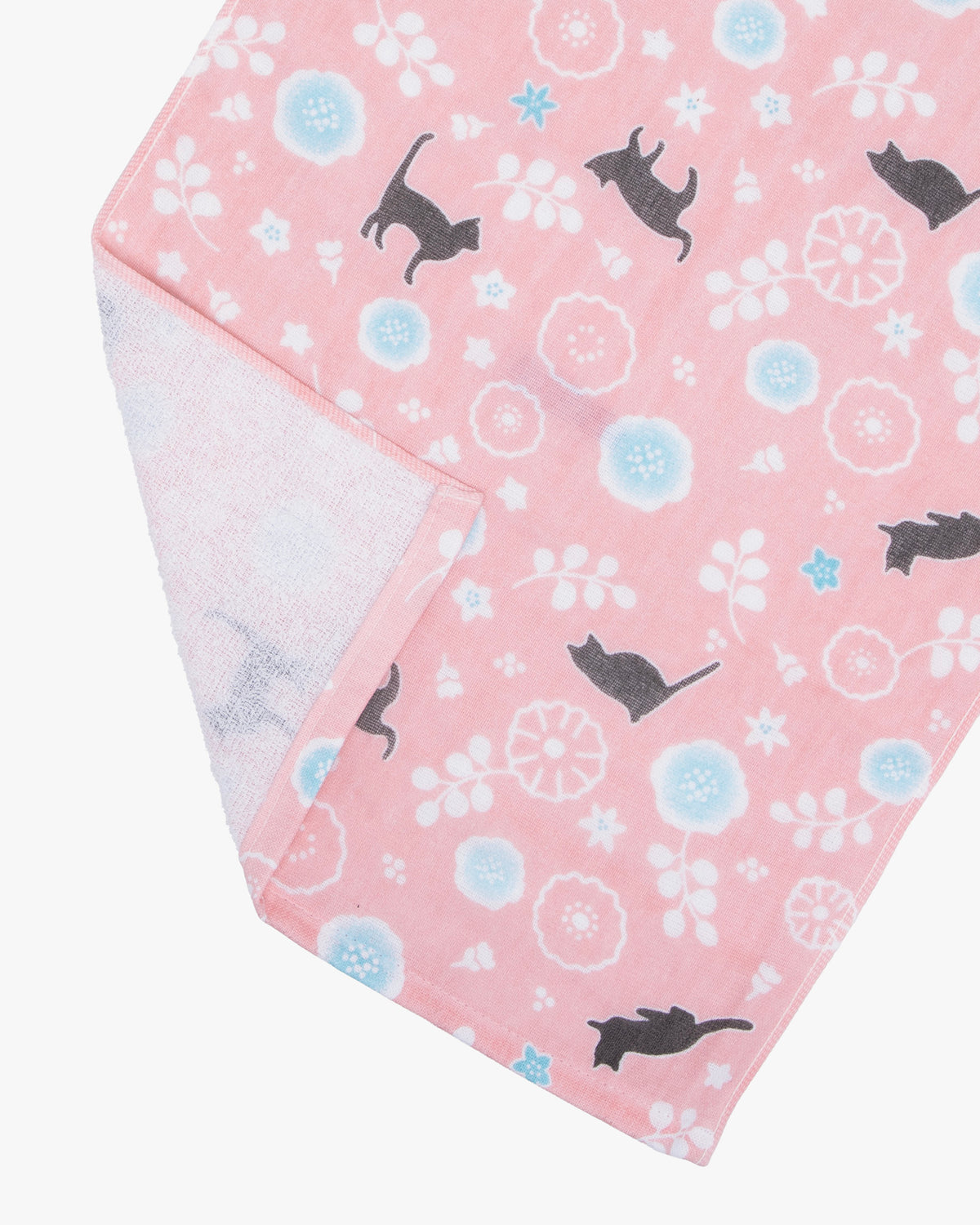 Kurochiku,  Cotton Towel, Cat and Flowers