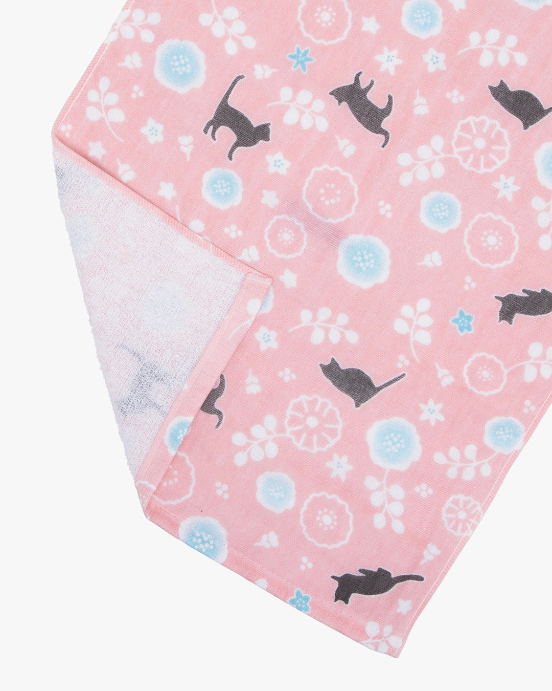 Kurochiku,  Cotton Towel, Cat and Flowers