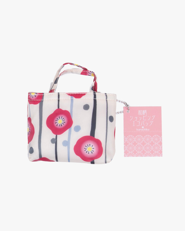 Kurochiku, Shopping Bag, Beige with Red Flowers