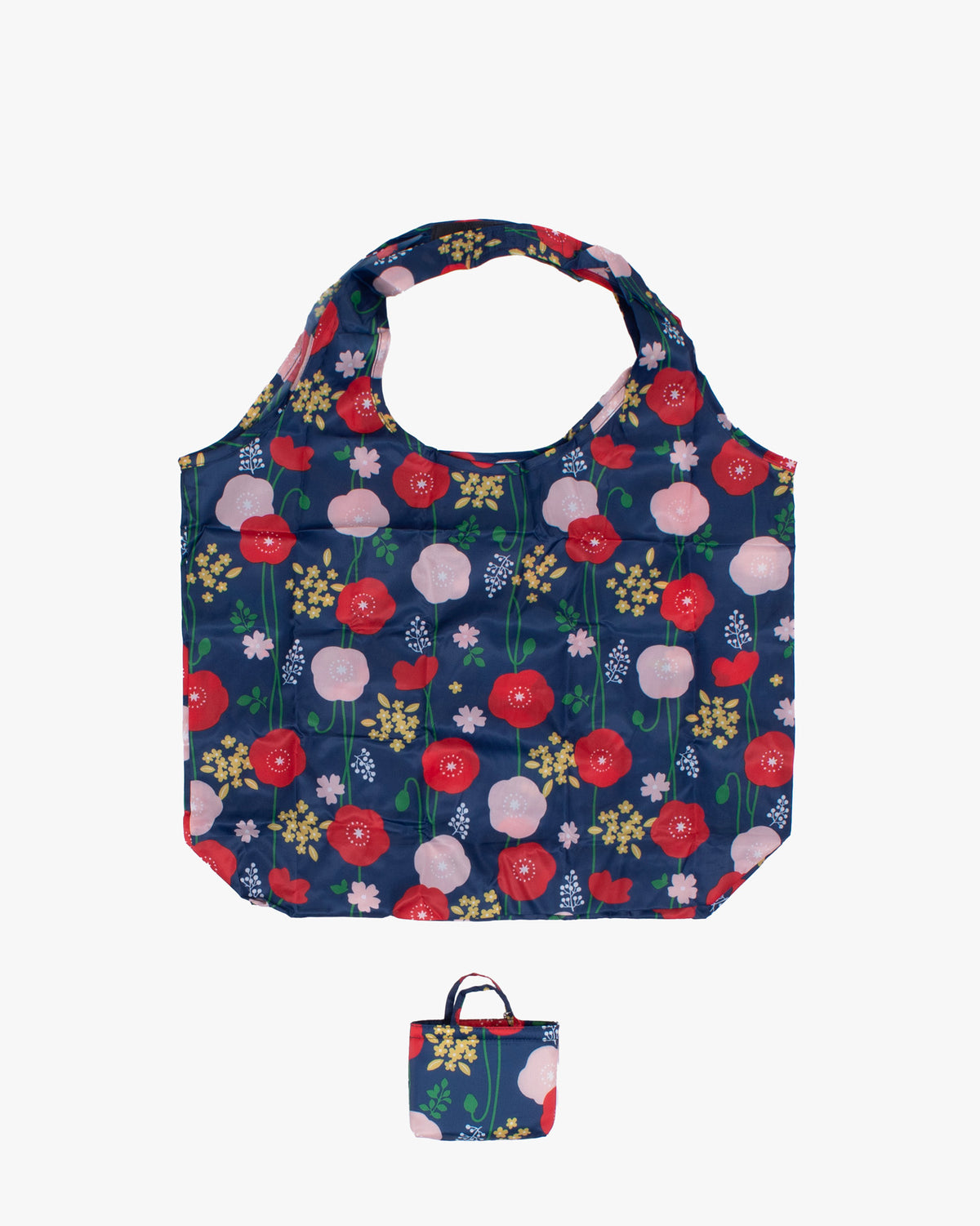 Kurochiku, Shopping Bag, Navy Flowers