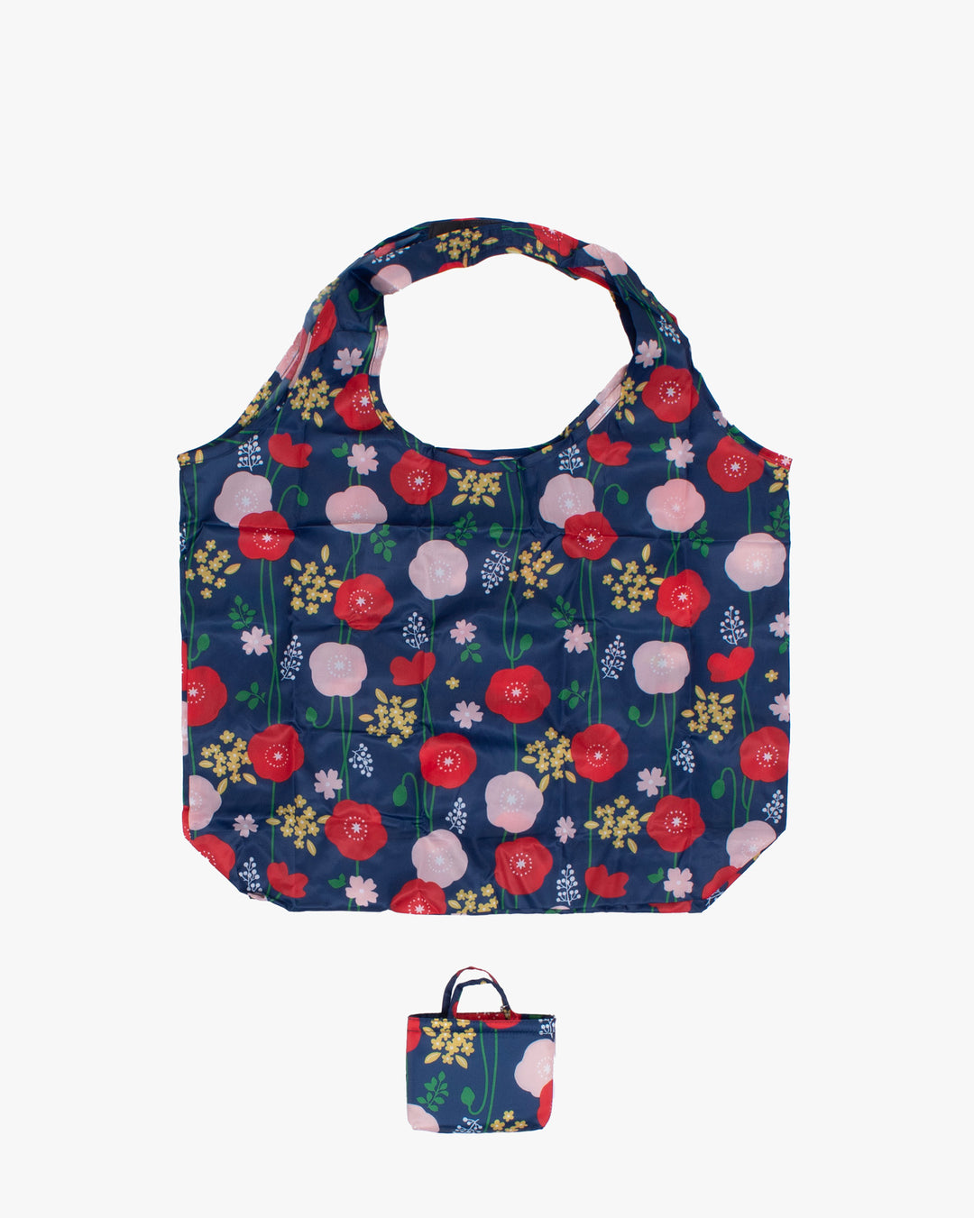 Kurochiku, Shopping Bag, Navy Flowers