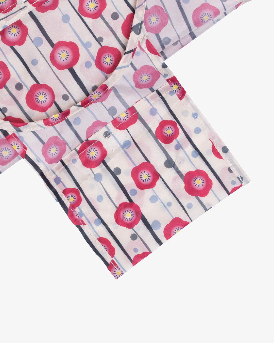 Kurochiku, Shopping Bag, Beige with Red Flowers