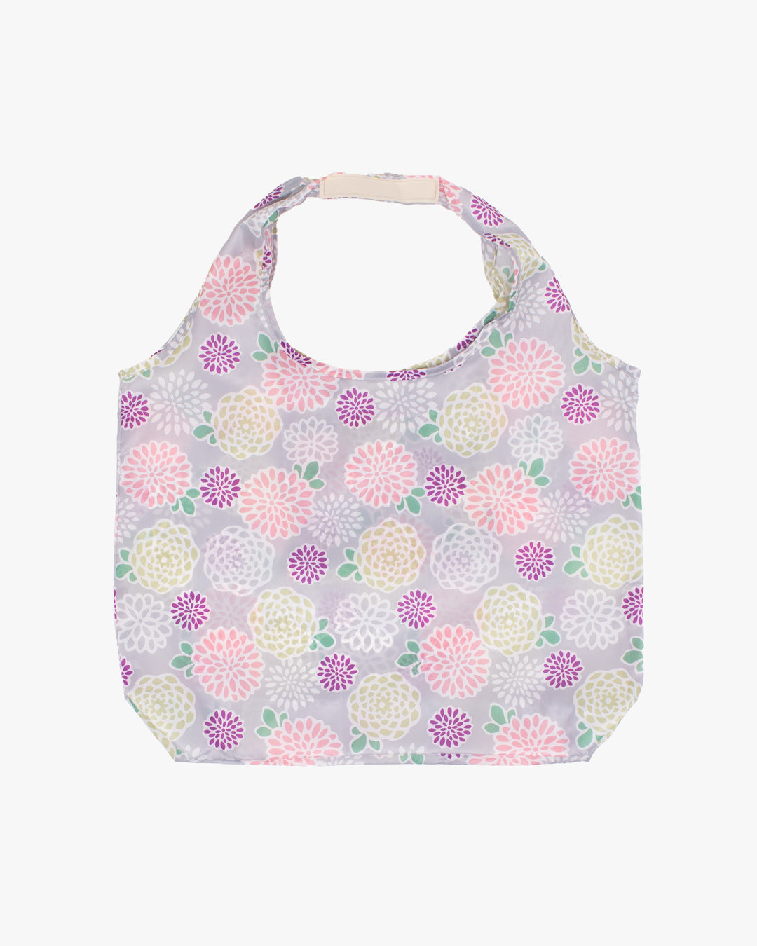 Kurochiku, Shopping Bag, Grey with Colorful Flowers