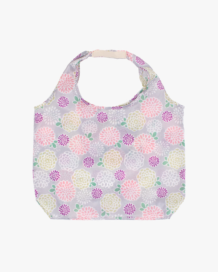 Kurochiku, Shopping Bag, Grey with Colorful Flowers