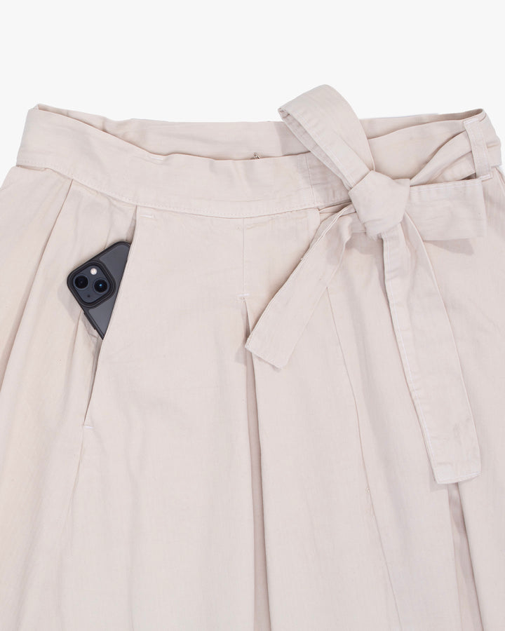 Prospective Flow Wrap Skirt, Kyu, Natural Herringbone