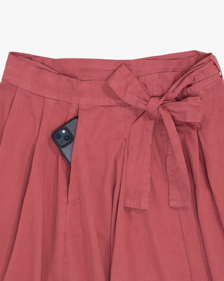 Prospective Flow Wrap Skirt, Kyu, Red Wine Herringbone