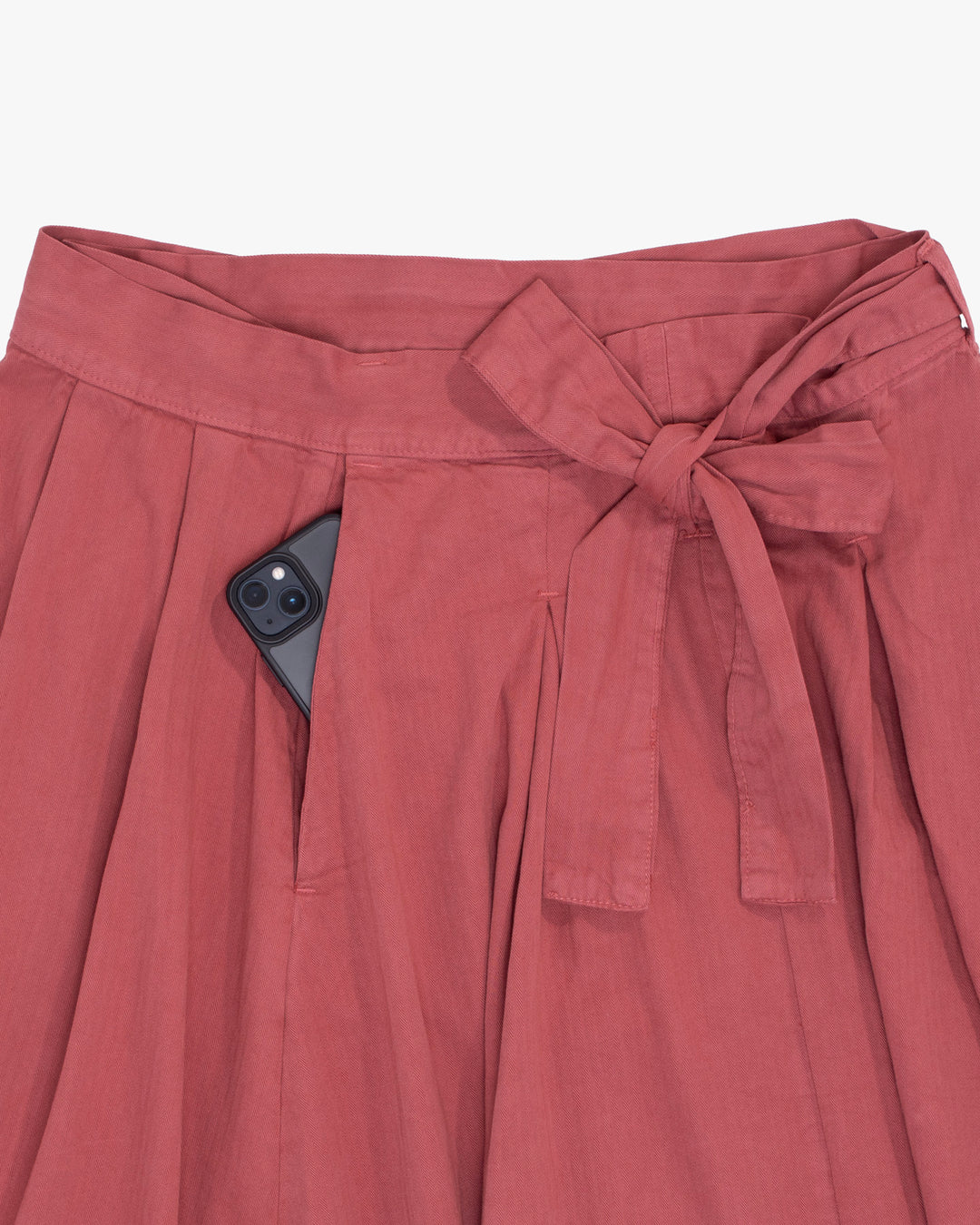 Prospective Flow Wrap Skirt, Kyu, Red Wine Herringbone