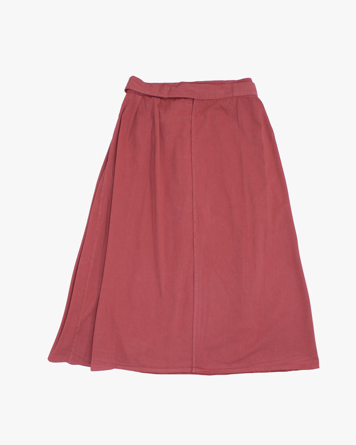 Prospective Flow Wrap Skirt, Kyu, Red Wine Herringbone