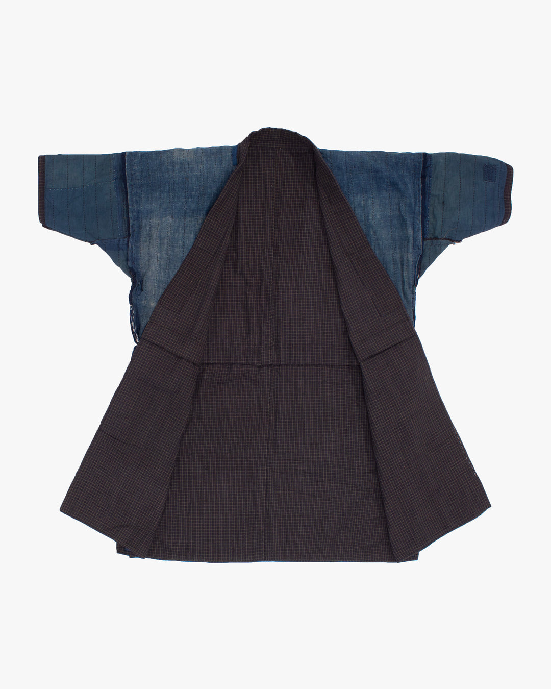 Vintage Noragi Jacket, Reversible, Boro Patched and Sashiko Stitched