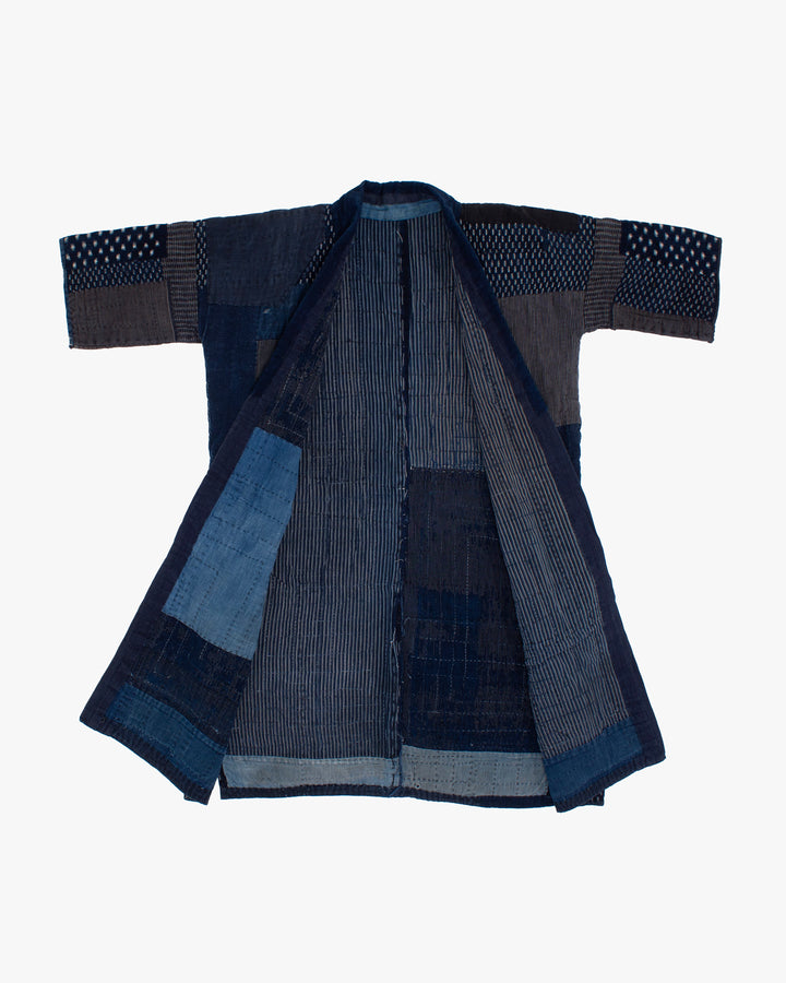 Vintage Noragi Jacket, Reversible, Boro Patched and Sashiko Stitched