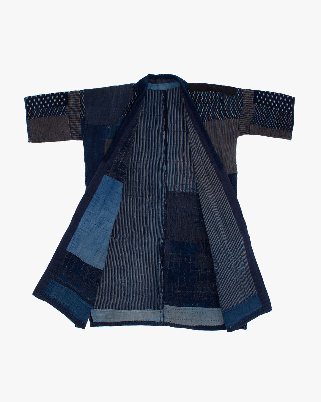 Vintage Noragi Jacket, Reversible, Boro Patched and Sashiko Stitched