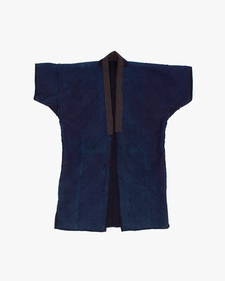 Vintage Noragi Jacket, Reversible, Fully Sashiko-Stitched, Indigo
