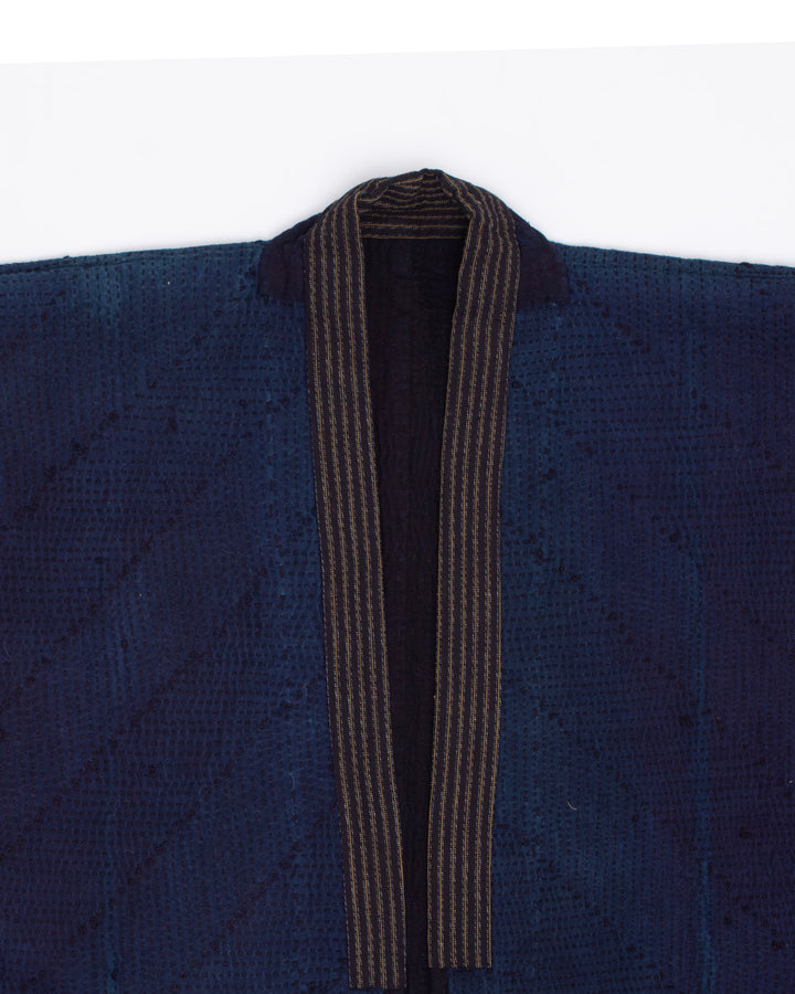 Vintage Noragi Jacket, Reversible, Fully Sashiko-Stitched, Indigo