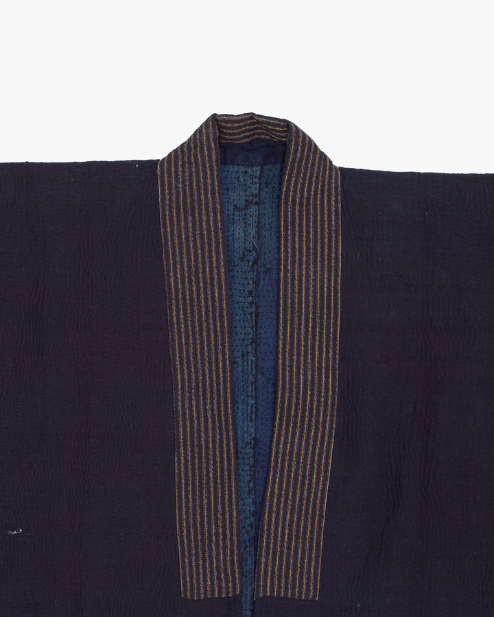 Vintage Noragi Jacket, Reversible, Fully Sashiko-Stitched, Indigo