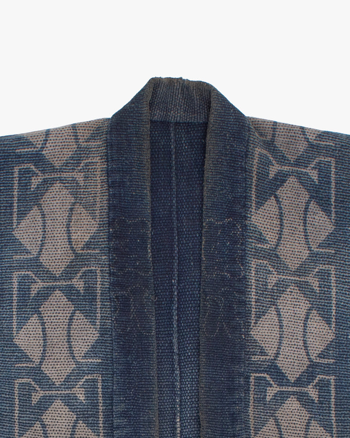 Vintage Hikeshi Robe, Fully Sashiko-Stitched, Indigo