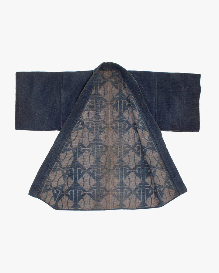 Vintage Hikeshi Robe, Fully Sashiko-Stitched, Indigo