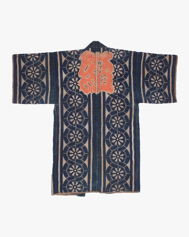 Vintage Hikeshi Robe with Gloves, Fully Sashiko-Stitched, Ichi