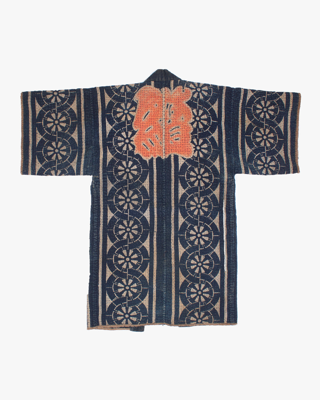 Vintage Hikeshi Robe with Gloves, Fully Sashiko-Stitched, Ichi