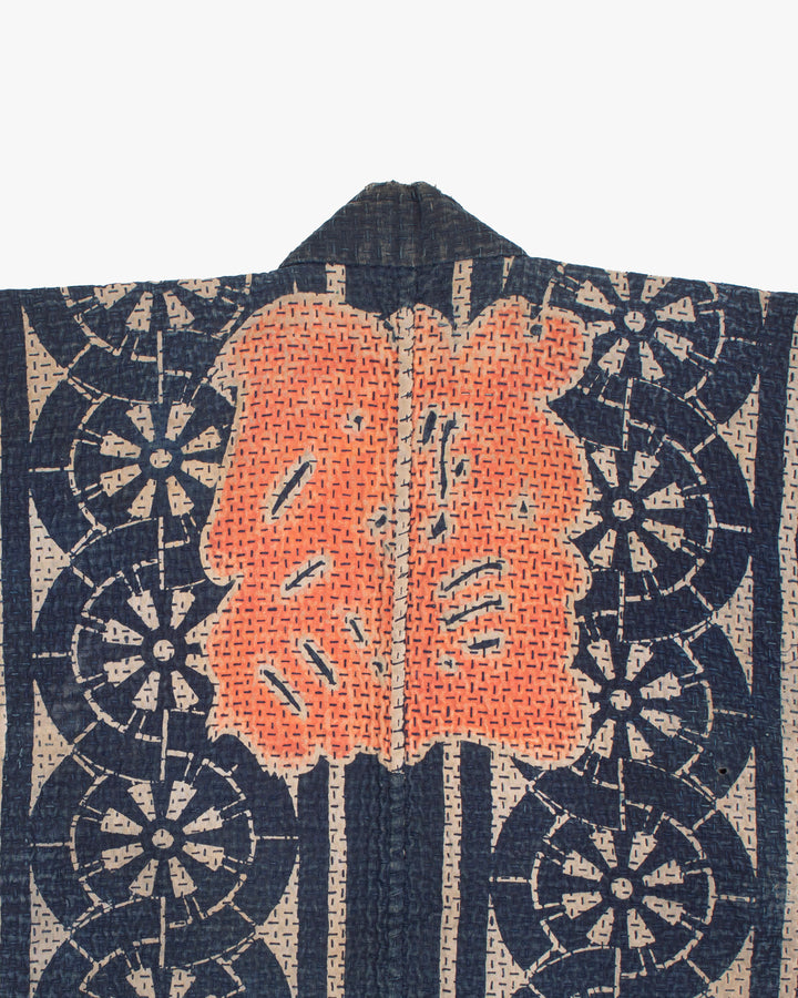 Vintage Hikeshi Robe with Gloves, Fully Sashiko-Stitched, Ichi