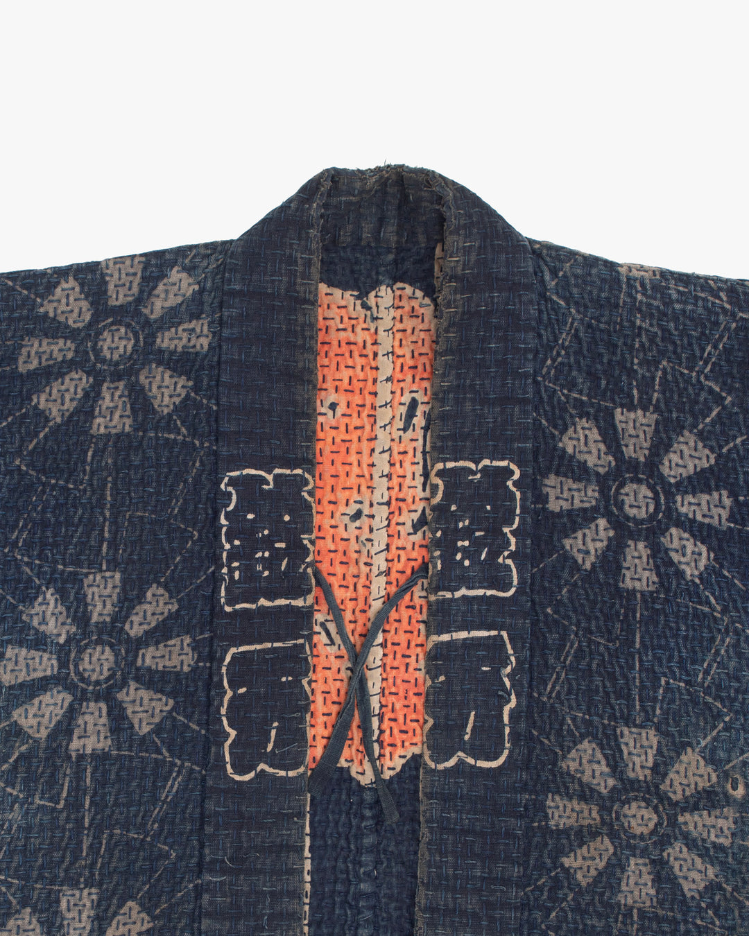 Vintage Hikeshi Robe with Gloves, Fully Sashiko-Stitched, Ichi
