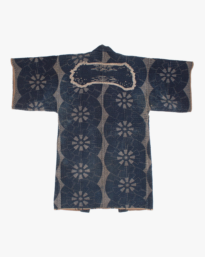 Vintage Hikeshi Robe with Gloves, Fully Sashiko-Stitched, Ichi