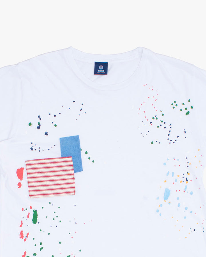 Kiriko Original Tee, 3.8 oz Cotton, Painter Tee with Patches, White