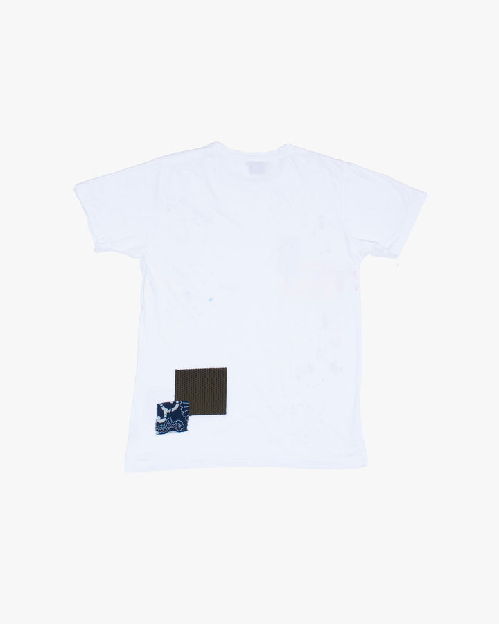 Kiriko Original Tee, 3.8 oz Cotton, Painter Tee with Patches, White