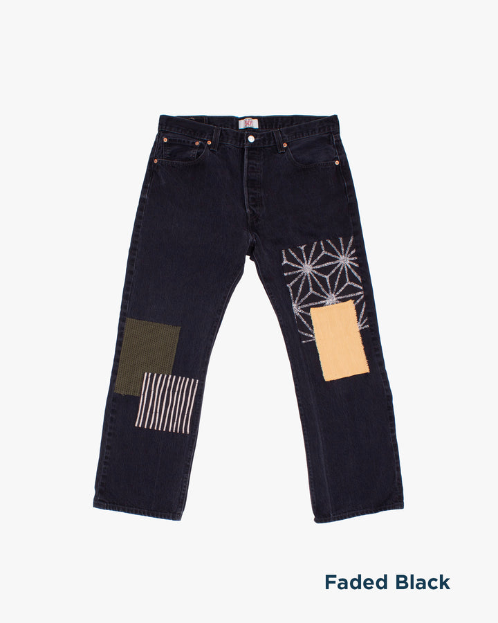 Kiriko Custom Patched Denim Jeans, Levi&