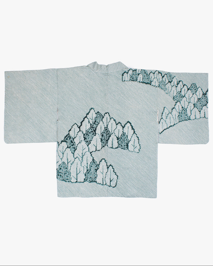 Vintage Haori Jacket, Full Shibori, Forest, Teal