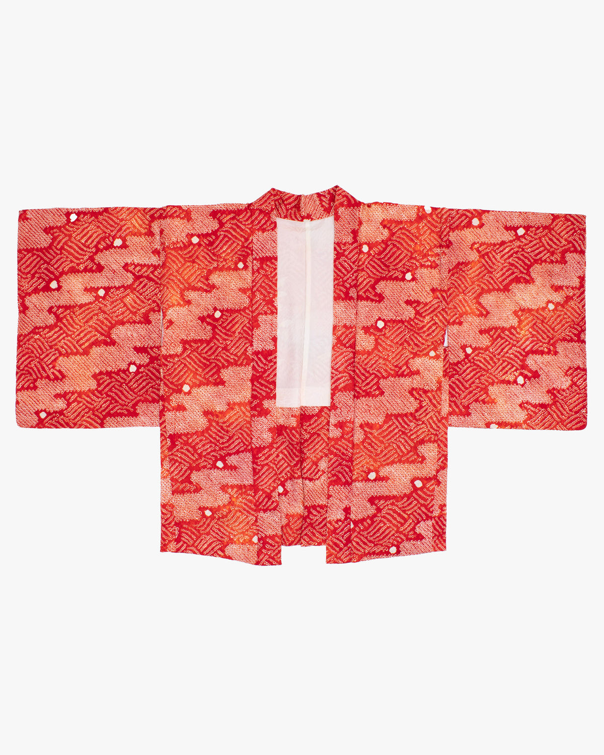 Vintage Haori Jacket, Full Shibori, Red Ajiro