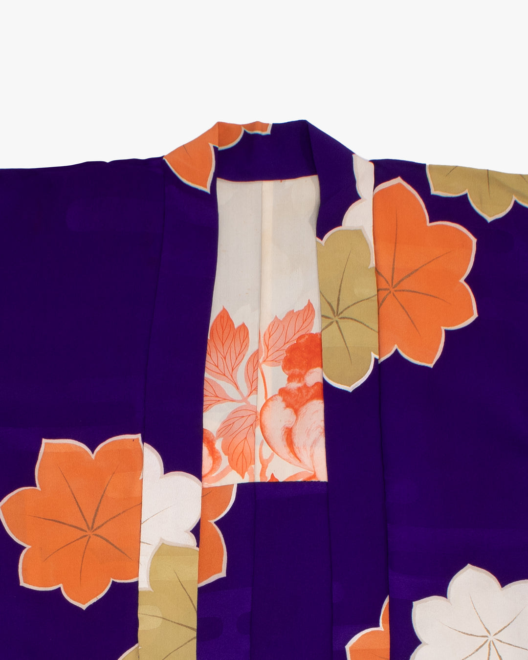 Vintage Haori Jacket, Purple with Multi Colored Momiji