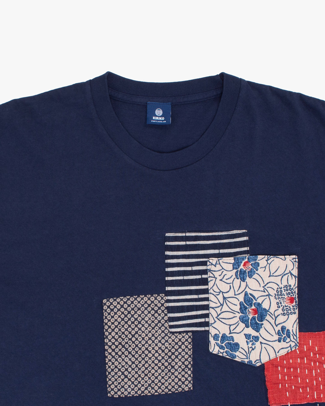 Kiriko Original Tee, 8 oz. US Made, Patched Pocket Tee, Navy