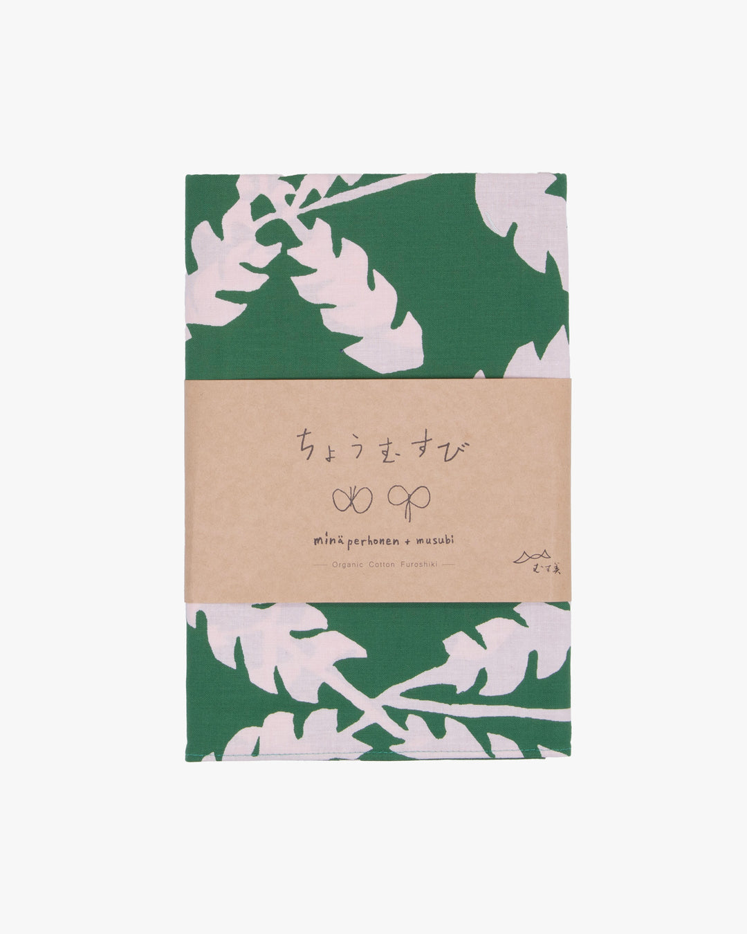 Musubi, Organic Cotton, Minäperhonen + musubi, Green 39.5" x 39.5"